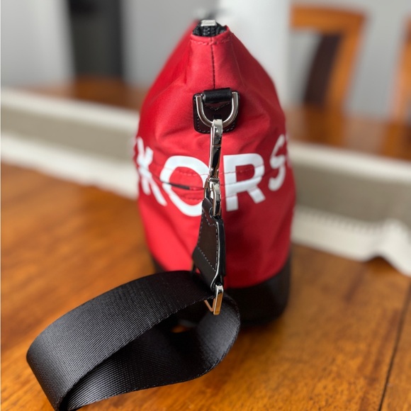 Michael Kors Red and Black Crossbody Nylon Messenger Bag - Picture 5 of 8